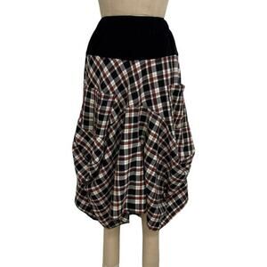 L Hanna for Journee Plaid‎ Skirt Lagenlook Size 1 Elastic Waist Pockets
